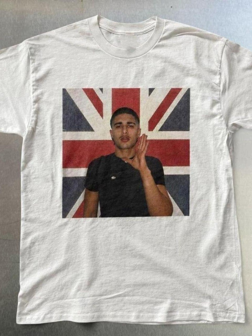 Fake mink White Short Sleeve Tee with Photo Print unisex
